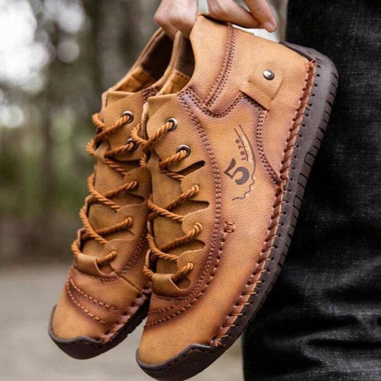 Handgenähte Vintage Lederstiefeletten