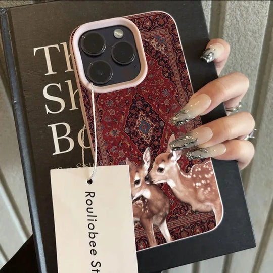 Handyhülle mit Vintage Blume und Hirsch für iPhone 11