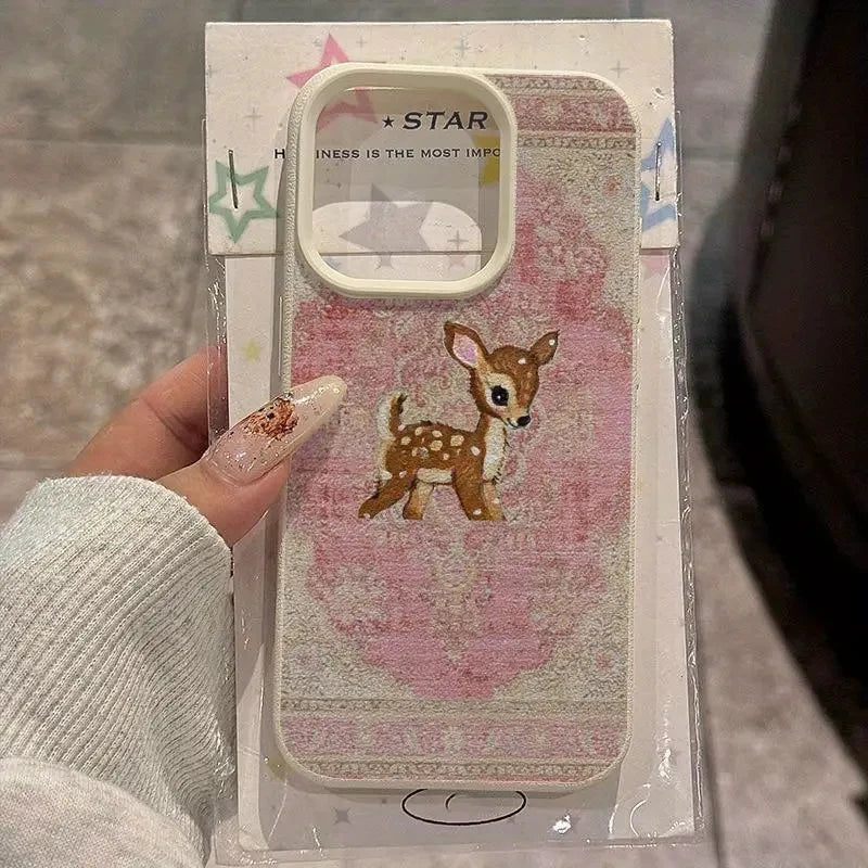 Handyhülle mit Vintage Blume und Hirsch für iPhone 5