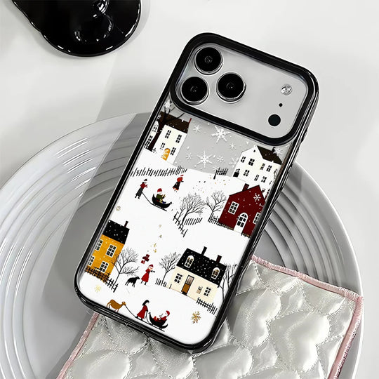 Handytasche für iPhone mit Schneeansicht und Landschaftsdesign 3