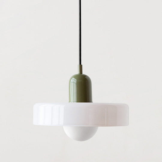 Hängelampe aus buntem Glas im modernen Design 26