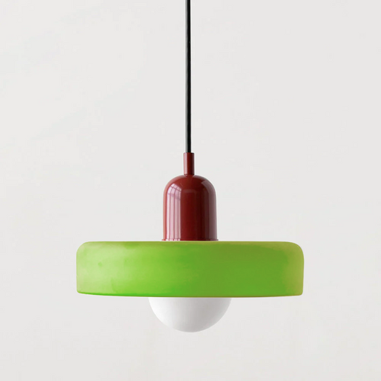Hängelampe aus buntem Glas im modernen Design 27