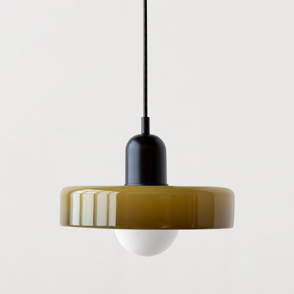 Hängelampe aus buntem Glas im modernen Design 8