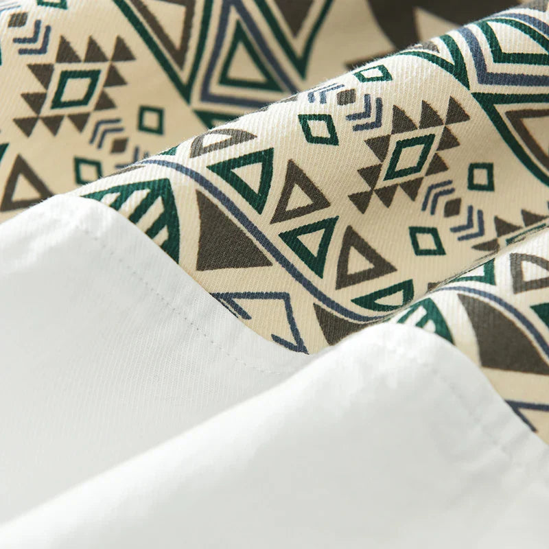 Herrenhemd Patchwork Stil Baumwolle Atmungsaktiv für Sommer und Freizeit 4