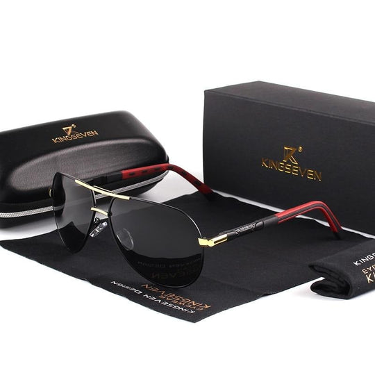 Herren-Sonnenbrille aus Aluminium im Vintage-Stil mit polarisierten Gläsern 0