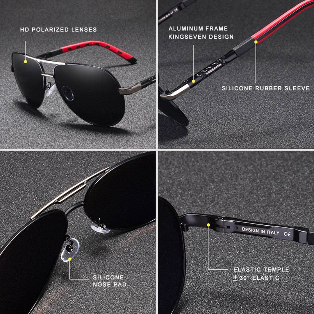 Herren-Sonnenbrille aus Aluminium im Vintage-Stil mit polarisierten Gläsern 2