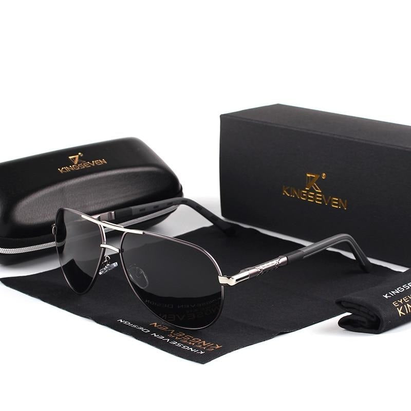 Herren-Sonnenbrille aus Aluminium im Vintage-Stil mit polarisierten Gläsern 4