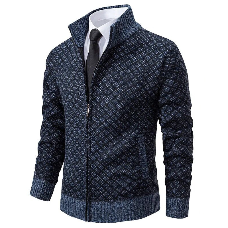 Herren-Strickjacke aus Jacquard, weich und komfortabel 1