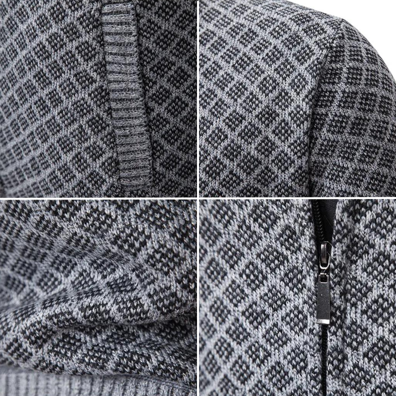 Herren-Strickjacke aus Jacquard, weich und komfortabel 5