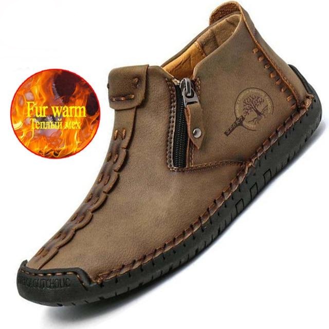 Herren Vintage Hand Genäht Stiefelette