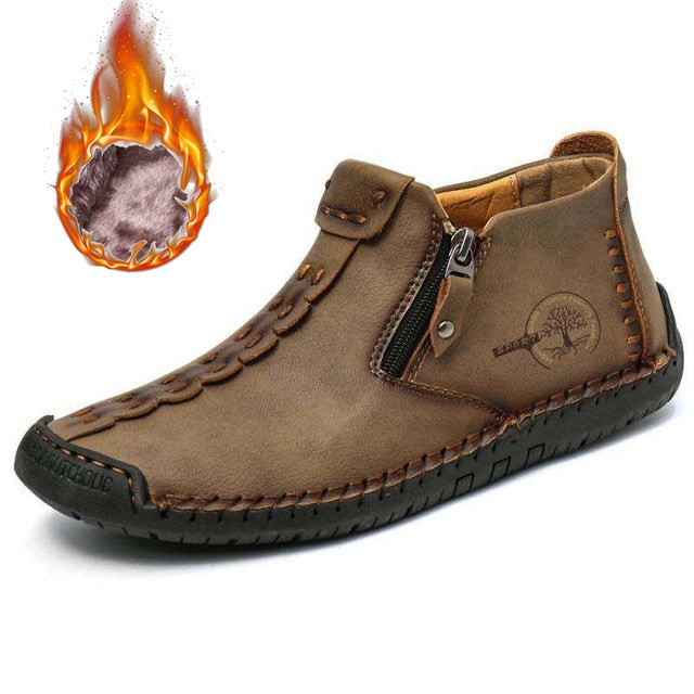 Herren Vintage Hand Genäht Stiefelette