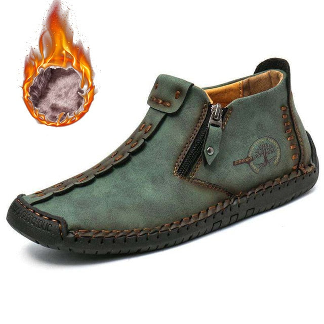 Herren Vintage Hand Genäht Stiefelette