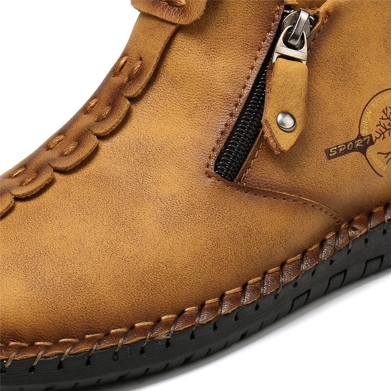 Herren Vintage Hand Genäht Stiefelette