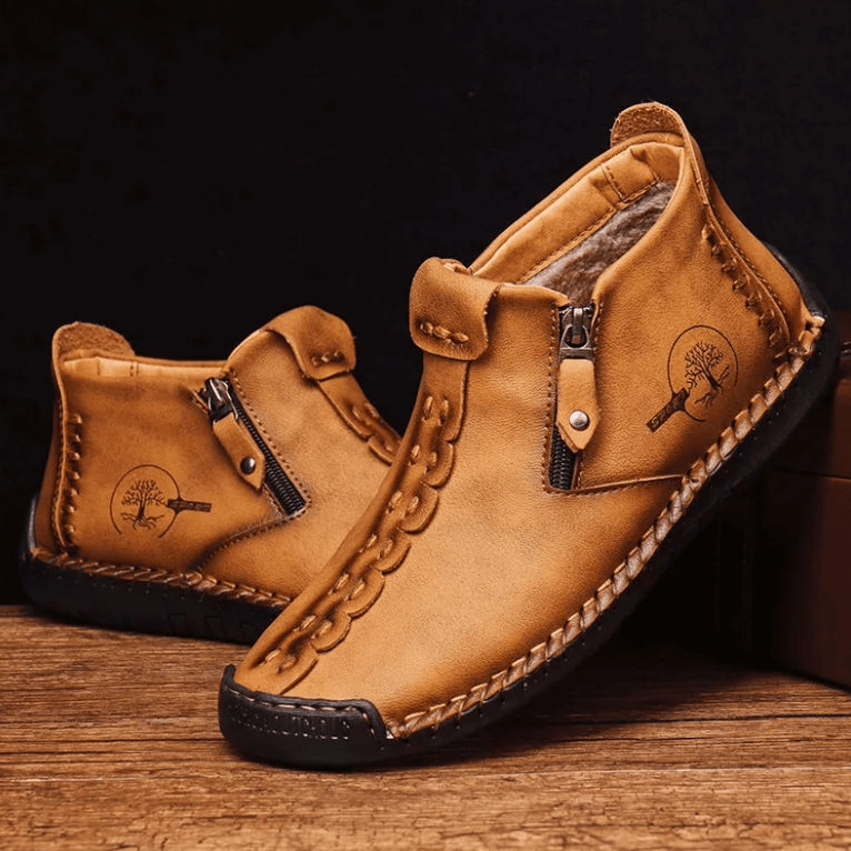 Herren Vintage Hand Genäht Stiefelette