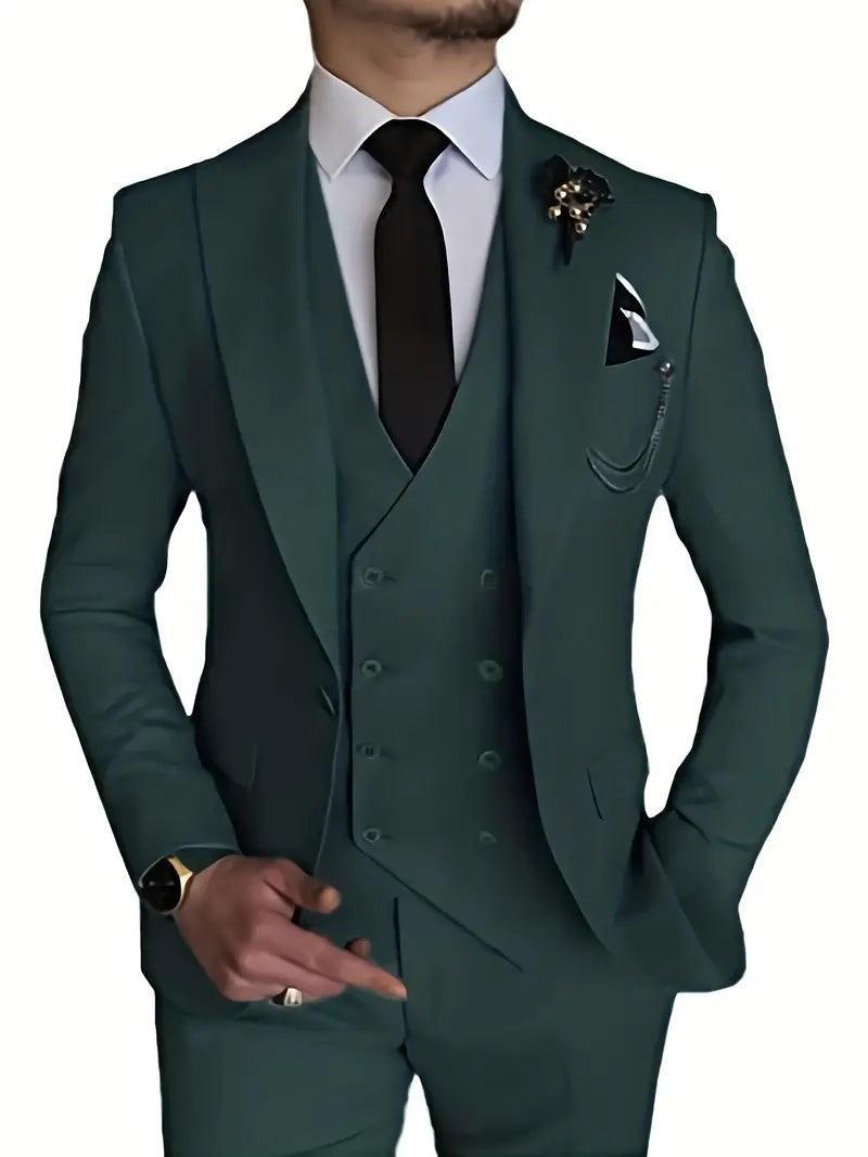 Herren Anzug Set 3-teilig Blazer, Weste und Hosen für Business und Freizeit 10