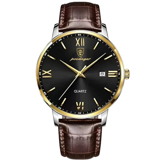 Herren Armbanduhr Quarz mit Lederarmband 1