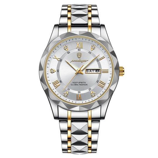 Herren Armbanduhr Wasserdicht Modernes Design Edelstahl Quarz 10