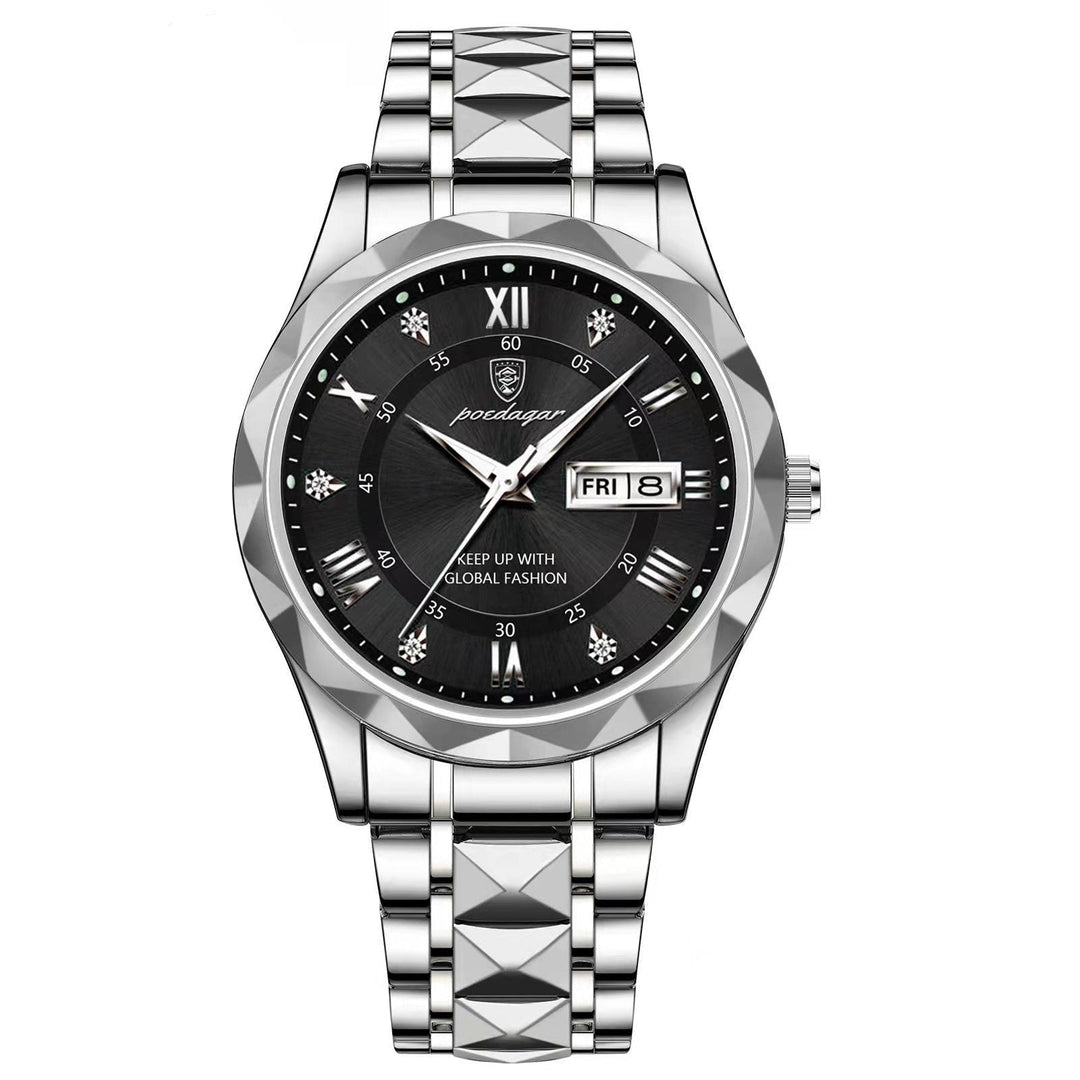 Herren Armbanduhr Wasserdicht Modernes Design Edelstahl Quarz 9