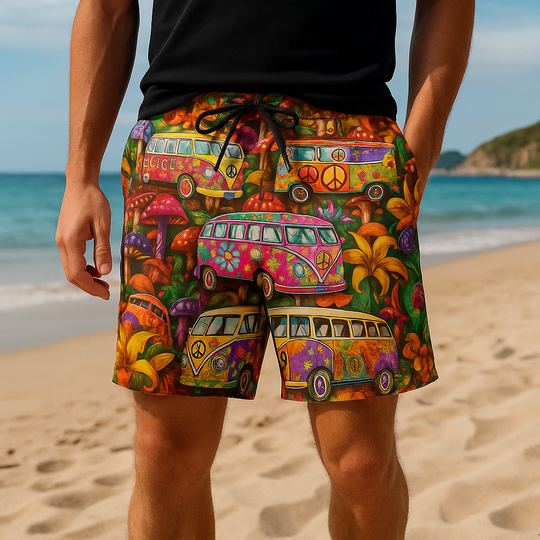 Herren Badehose Graffiti Design Sommer Shorts 1