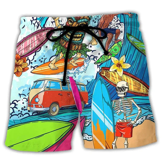 Herren Badehose Graffiti Design Sommer Shorts 3