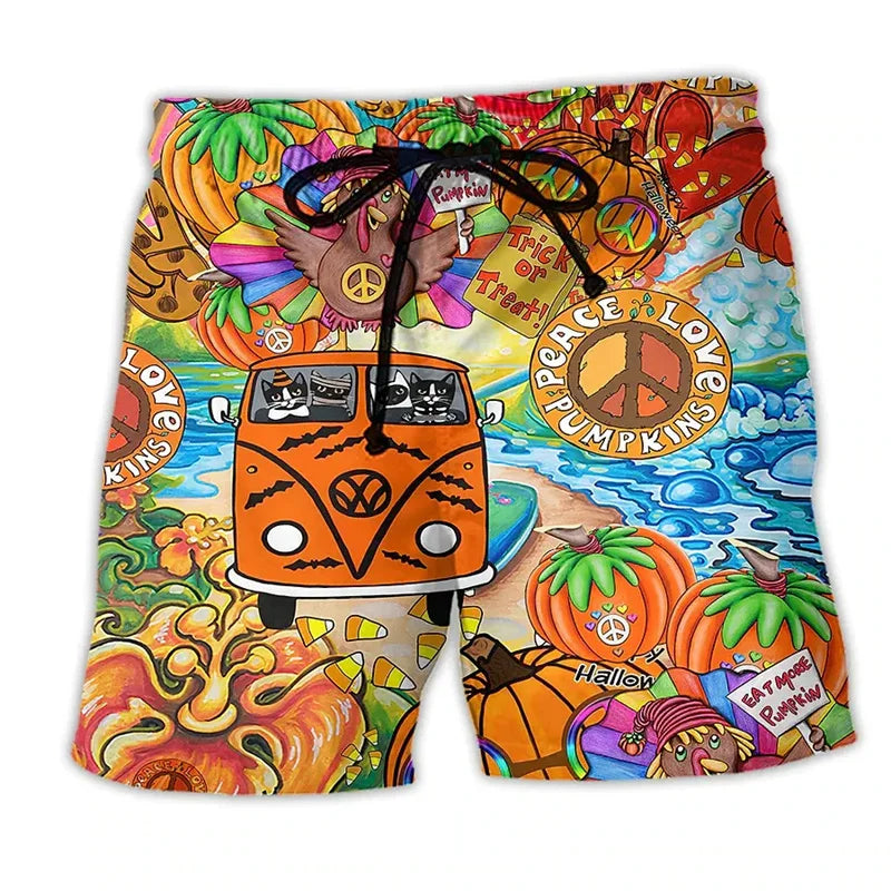 Herren Badehose Graffiti Design Sommer Shorts 7