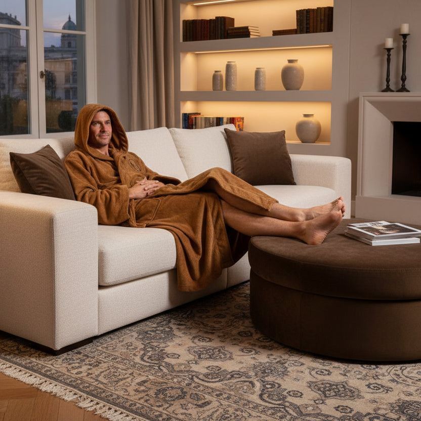 Herren Bademantel Flanell Komfortabel 1