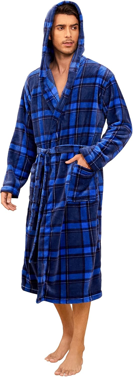 Herren Bademantel Lang Fleece 1