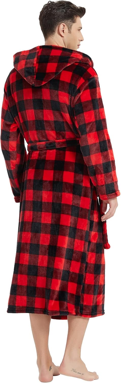 Herren Bademantel Lang Fleece 8