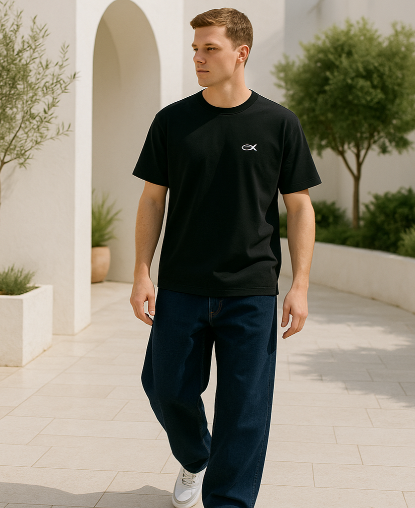 Herren Baggy Jeans Weite Beine Denim 2