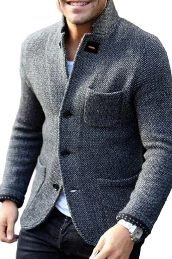 Herren Blazer Knopf Daunen Modern 0