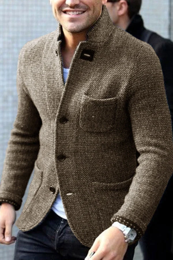Herren Blazer Knopf Daunen Modern 2