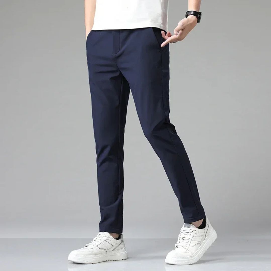 Herren Chino Hose Elegante Freizeit Baumwolle 4-Wege-Stretch 3