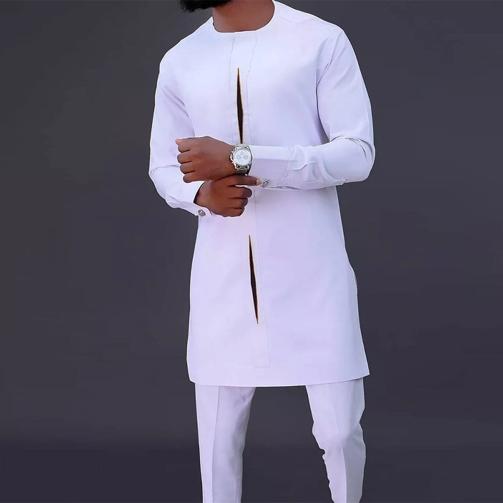 Herren Dashiki Set Modernes Design Asymmetrischer Schnitt 0