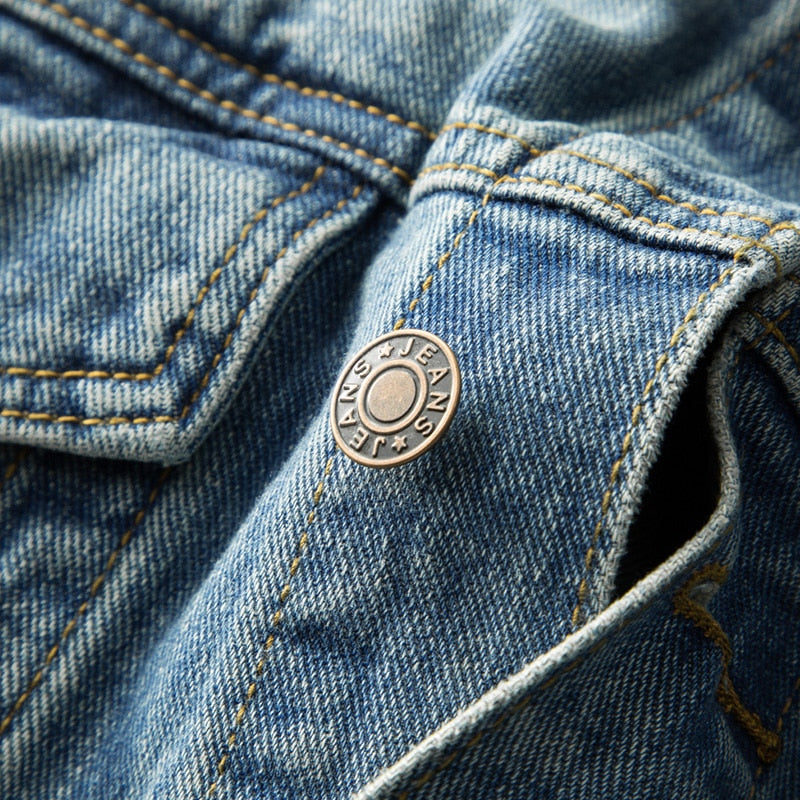 Herren Denim Jacke Maßgeschneiderter Stil Robuste Baumwolle 3