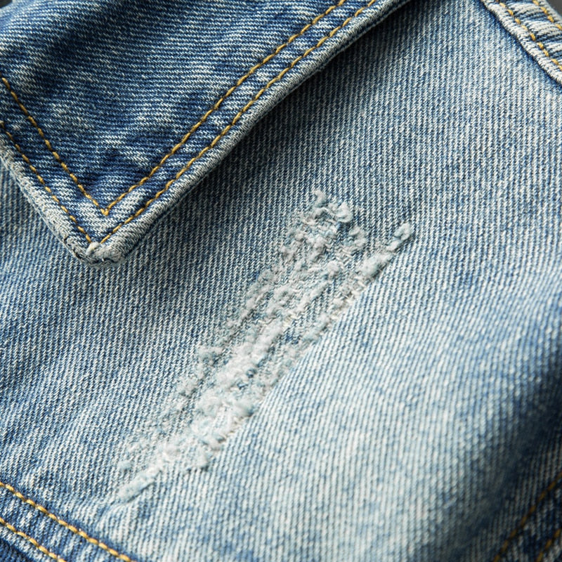 Herren Denim Jacke Maßgeschneiderter Stil Robuste Baumwolle 4