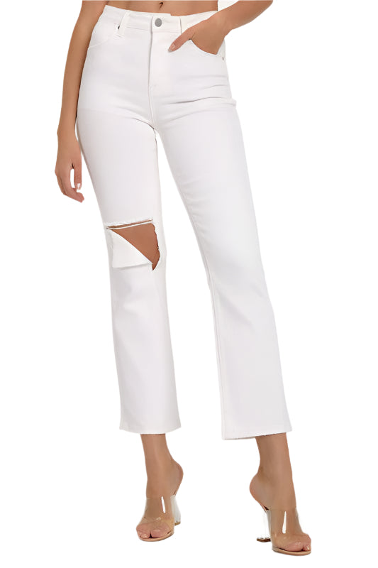 Herren Distressed Denim Jeans in Weiß 0