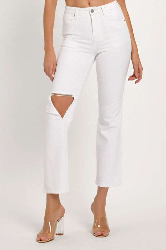 Herren Distressed Denim Jeans in Weiß 1