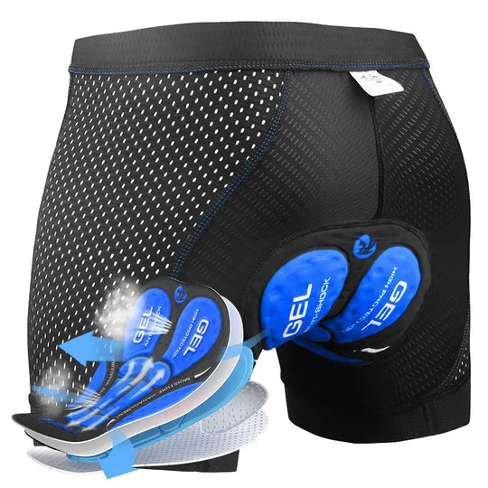 Herren Fahrradhose Lang mit 5D Polsterung und Anti-Rutsch Beinabschlüssen aus Atmungsaktivem LYCRA 0