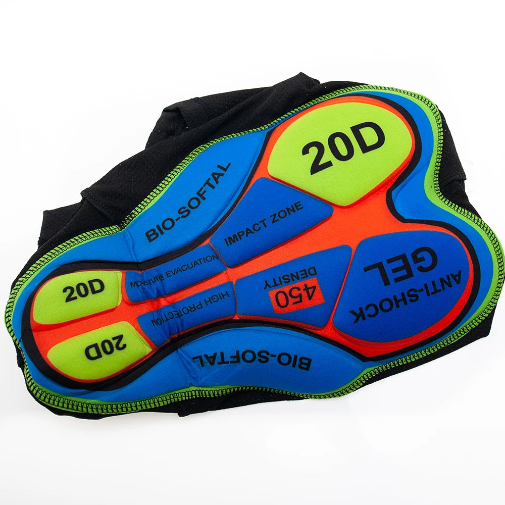 Herren Fahrradhosen mit 20D Gel Polster Atmungsaktive Radhose 4