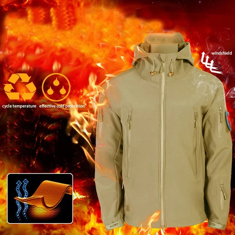 Herren Fleecejacke Wasserabweisend Softshell für Outdoor-Aktivitäten 2