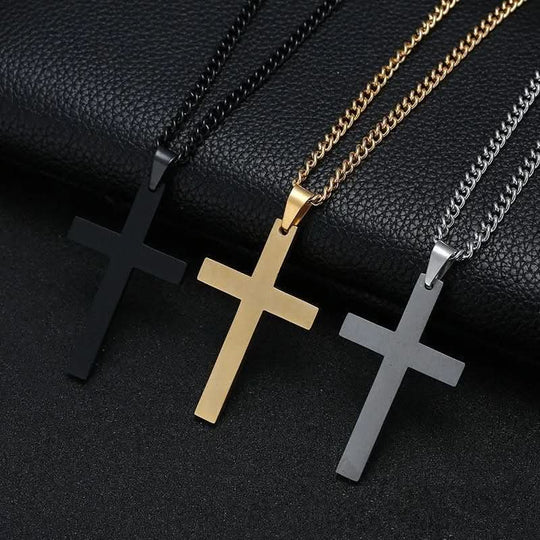 Herren Halskette Kreuzanhänger Klassisch 60 cm Kette Männer 1