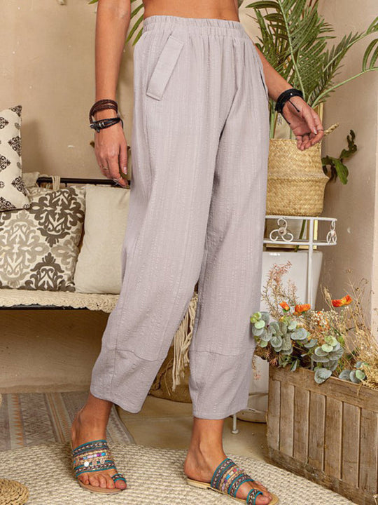 Herren Harem Pants Lockere Passform Baumwolle-Leinen-Mischung 3