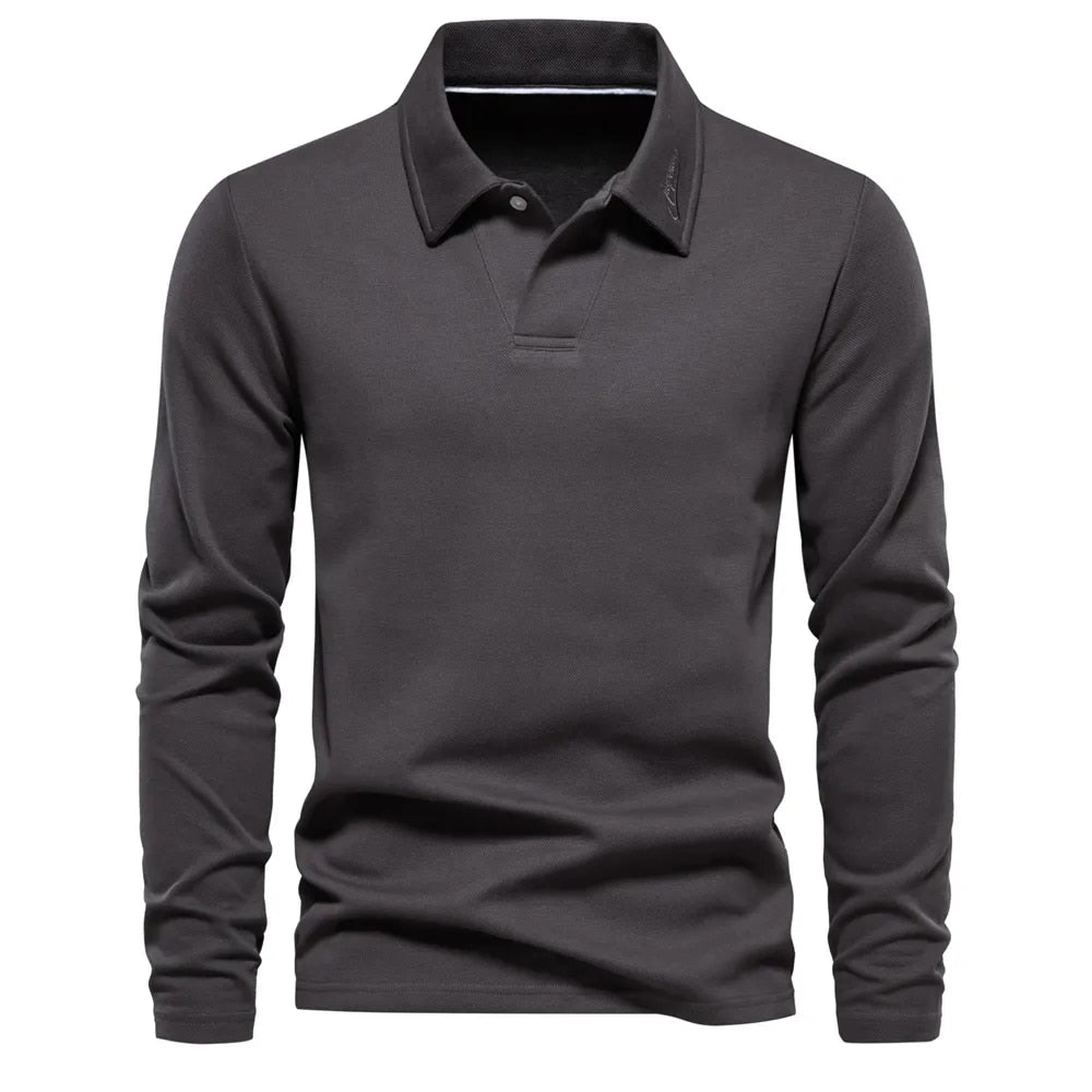 Herren Hemd Klassischer Kragen Langarm Leichte Baumwolle Lässiger Stil 6