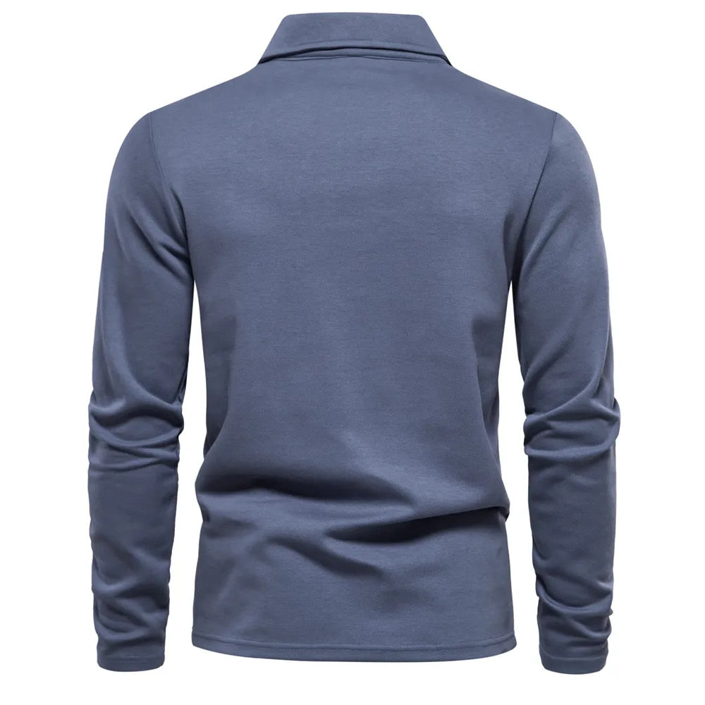 Herren Hemd Klassischer Kragen Langarm Leichte Baumwolle Lässiger Stil 8