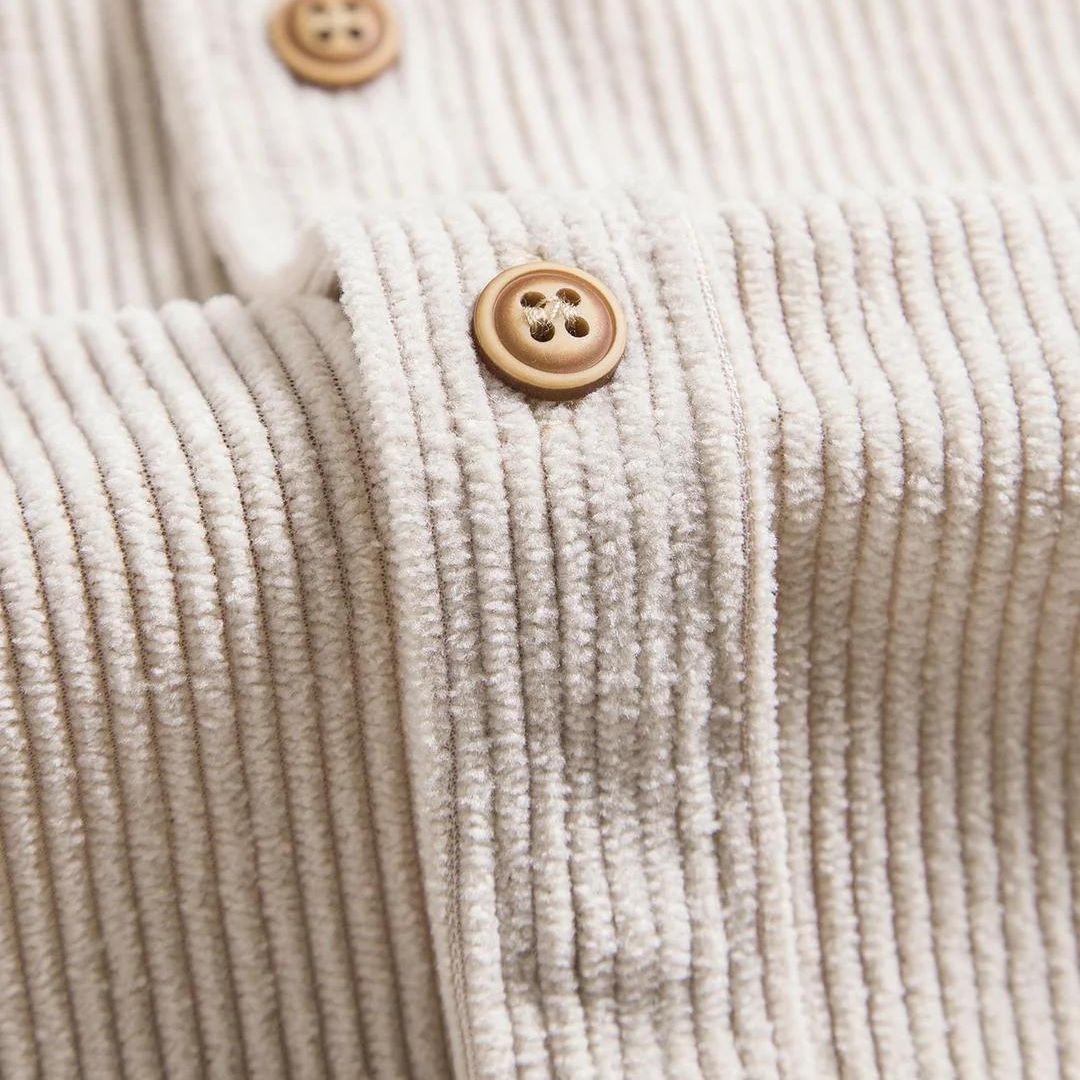 Herren Hemd Langarm Klassischer Schnitt Weicher Cordstoff 4