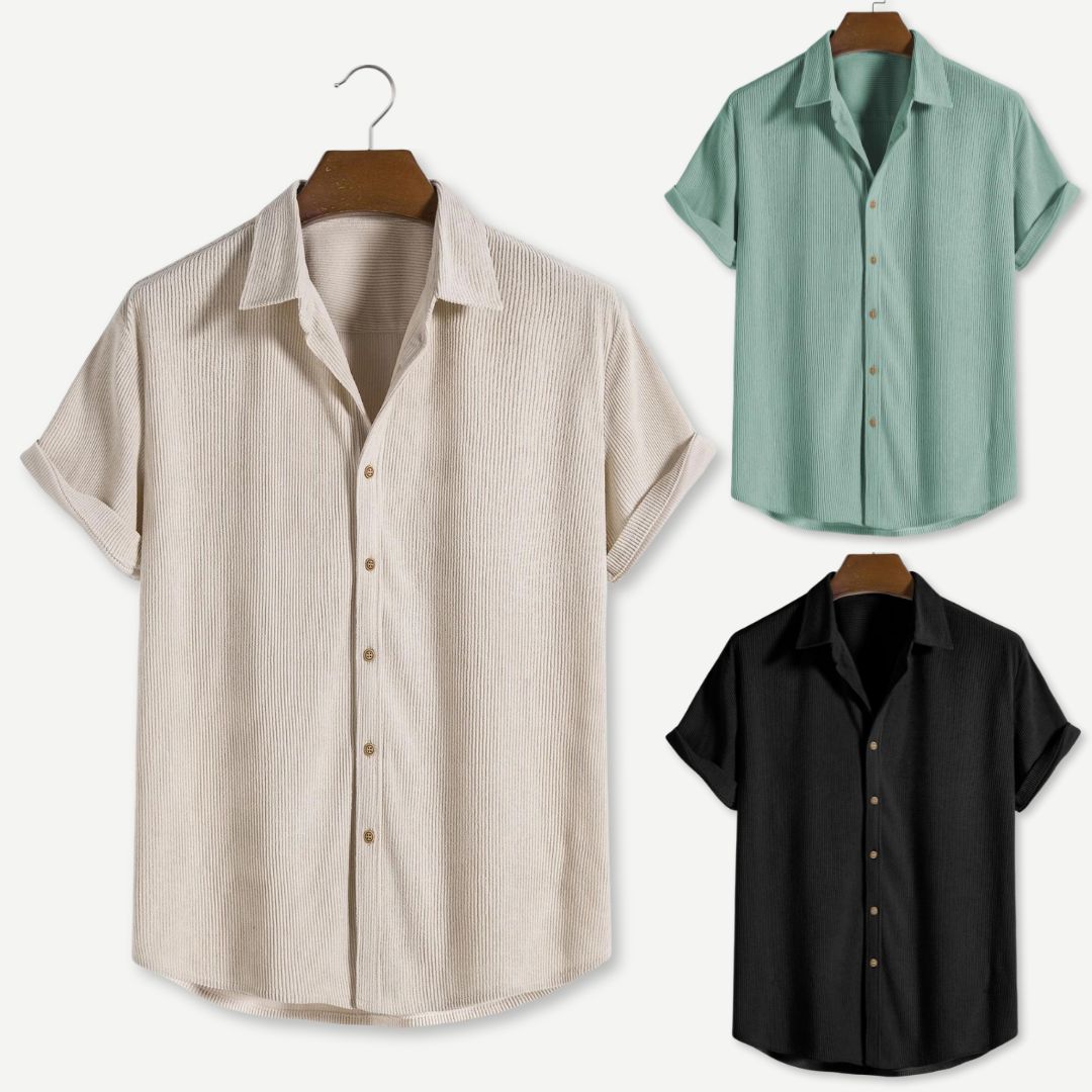 Herren Hemd Langarm Klassischer Schnitt Weicher Cordstoff 6