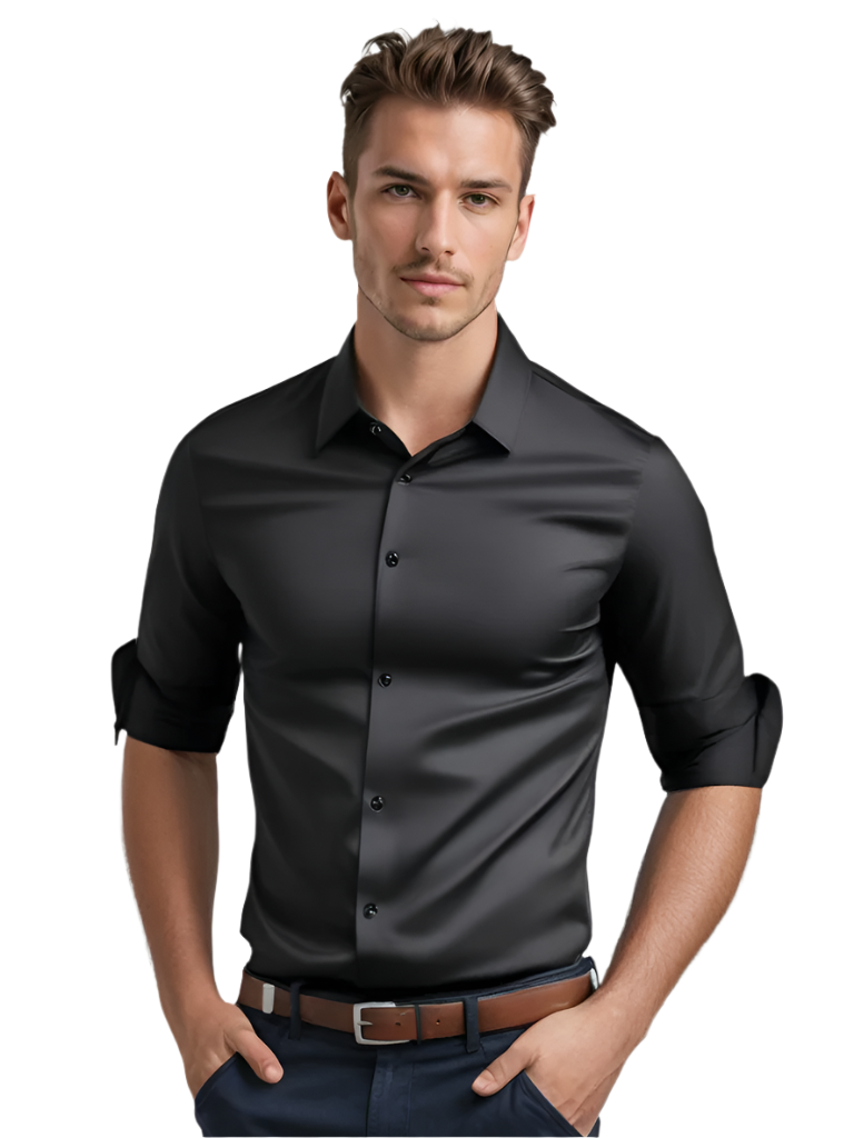 Herren Hemd Slim Fit Atmungsaktive Baumwolle 0