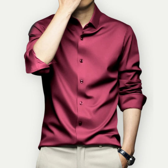 Herren Hemd Slim Fit Atmungsaktive Baumwolle 3