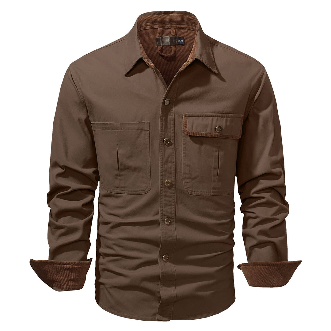 Herren Hemdjacke Dual-Ton Baumwolle 3