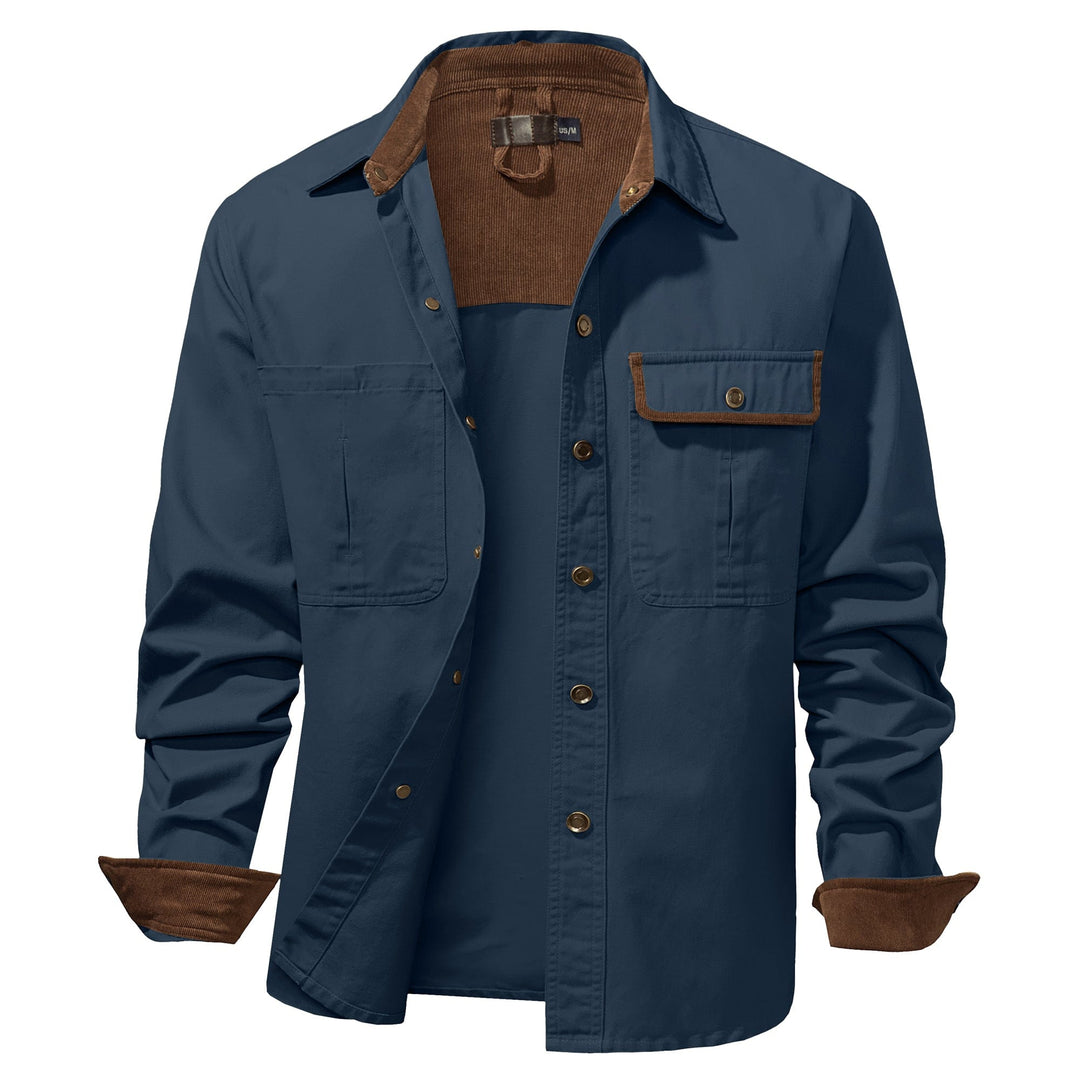 Herren Hemdjacke Dual-Ton Baumwolle 8